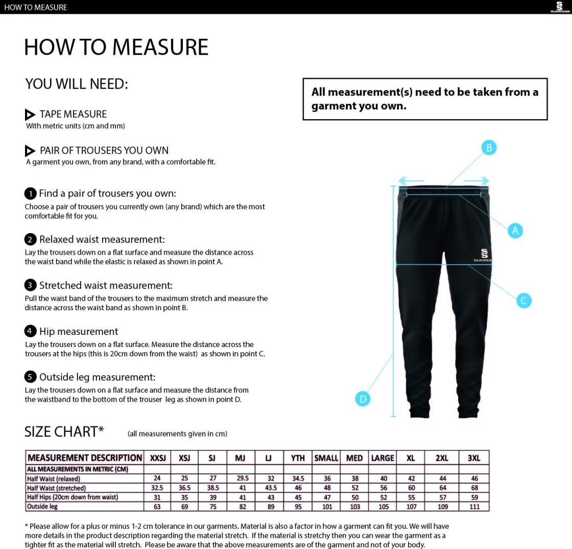 Team LJMU - Dual Skinny Pant : Navy - Size Guide