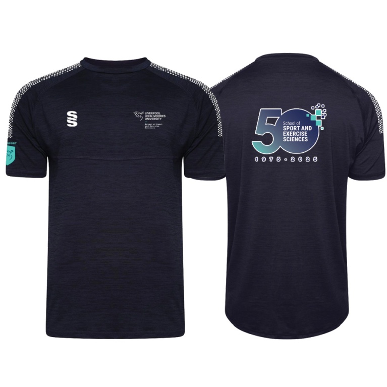 LJMU Sport & Exercise Science - Dual Gym T-shirt - 50 Years - Unisex Fit