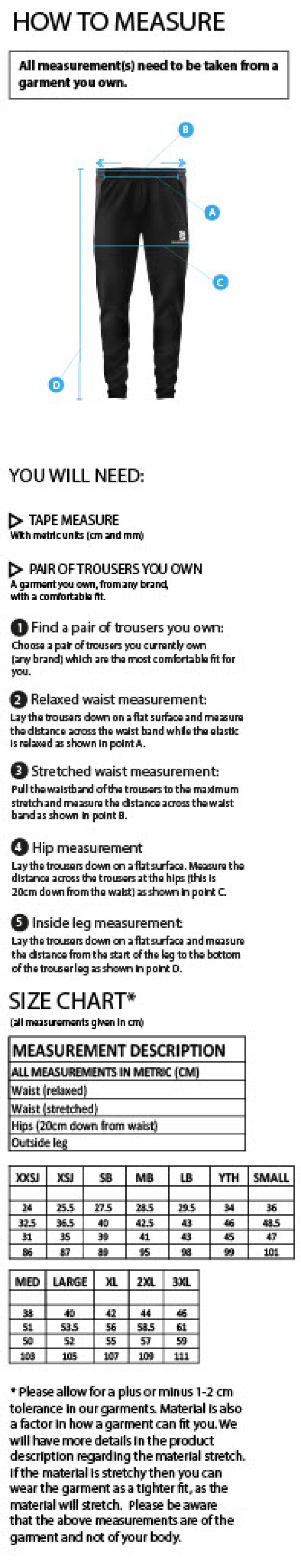 LJMU Sport & Exercise Science - Skinny Pant : Navy - Size Guide