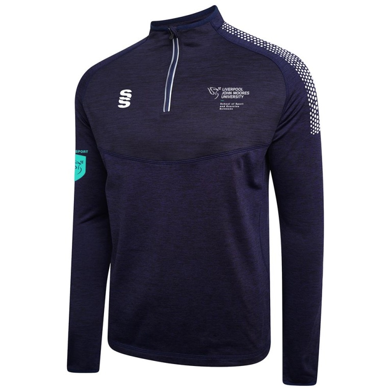 LJMU Sport & Exercise Science - 1/4 Zip Dual Performance Top : Navy