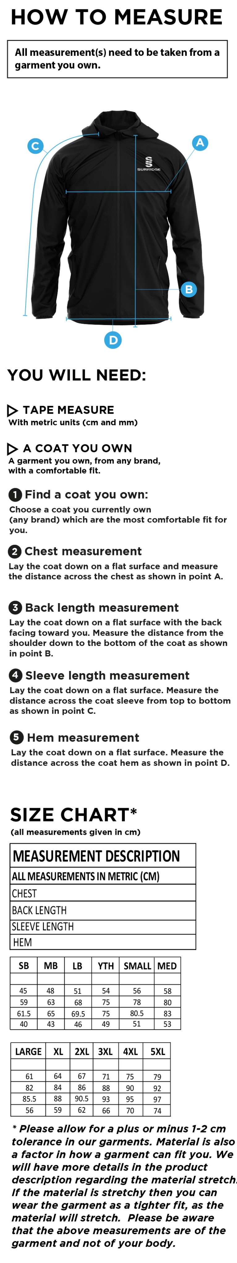 Team LJMU - Dual Full Zip Training Jacket : Navy - Size Guide