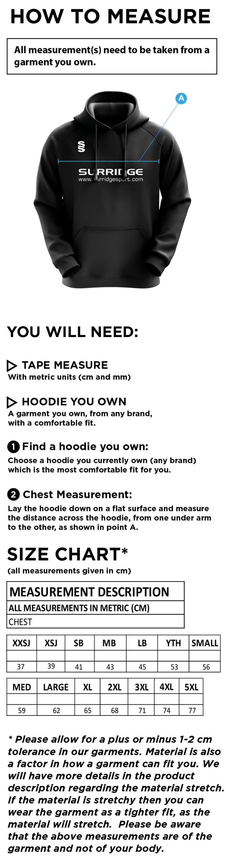Team LJMU - Women's Fuse Hoody : Navy / White - Size Guide