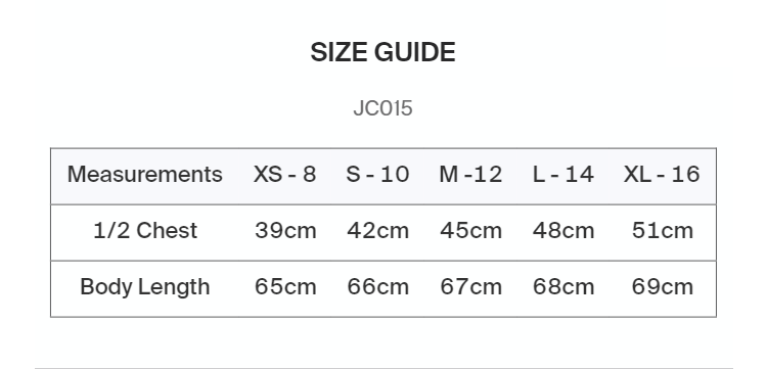 Team LJMU - Cool Vest - Women's Fit - Size Guide