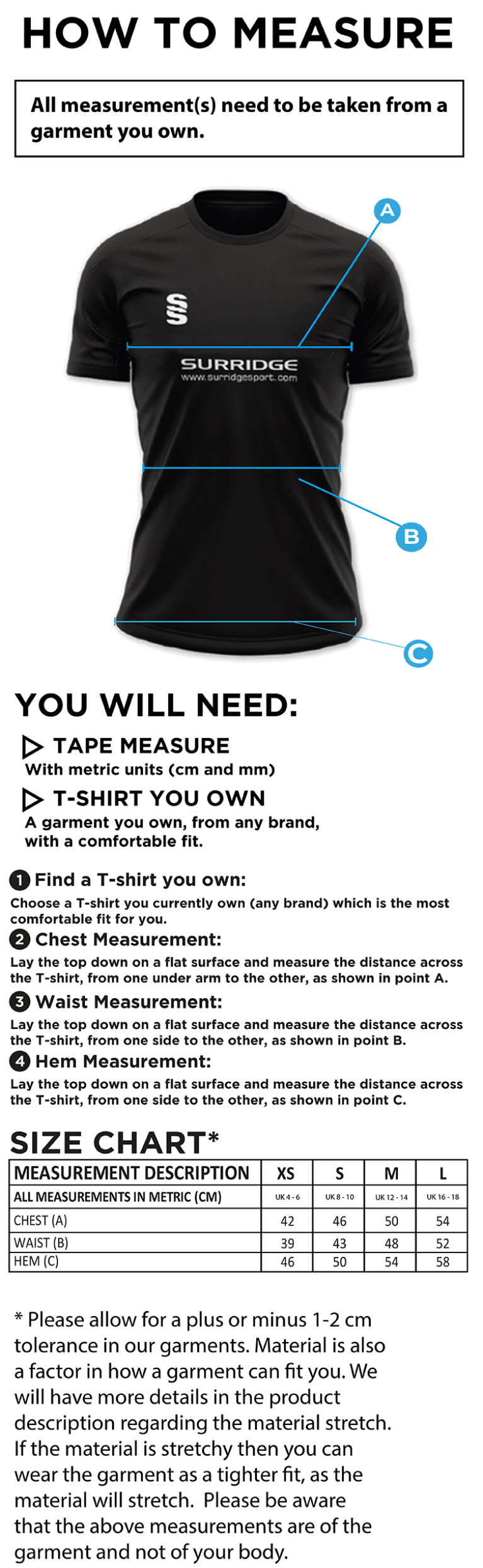 Team LJMU - Netball - Dual Games Shirt - Women's Fit - Size Guide